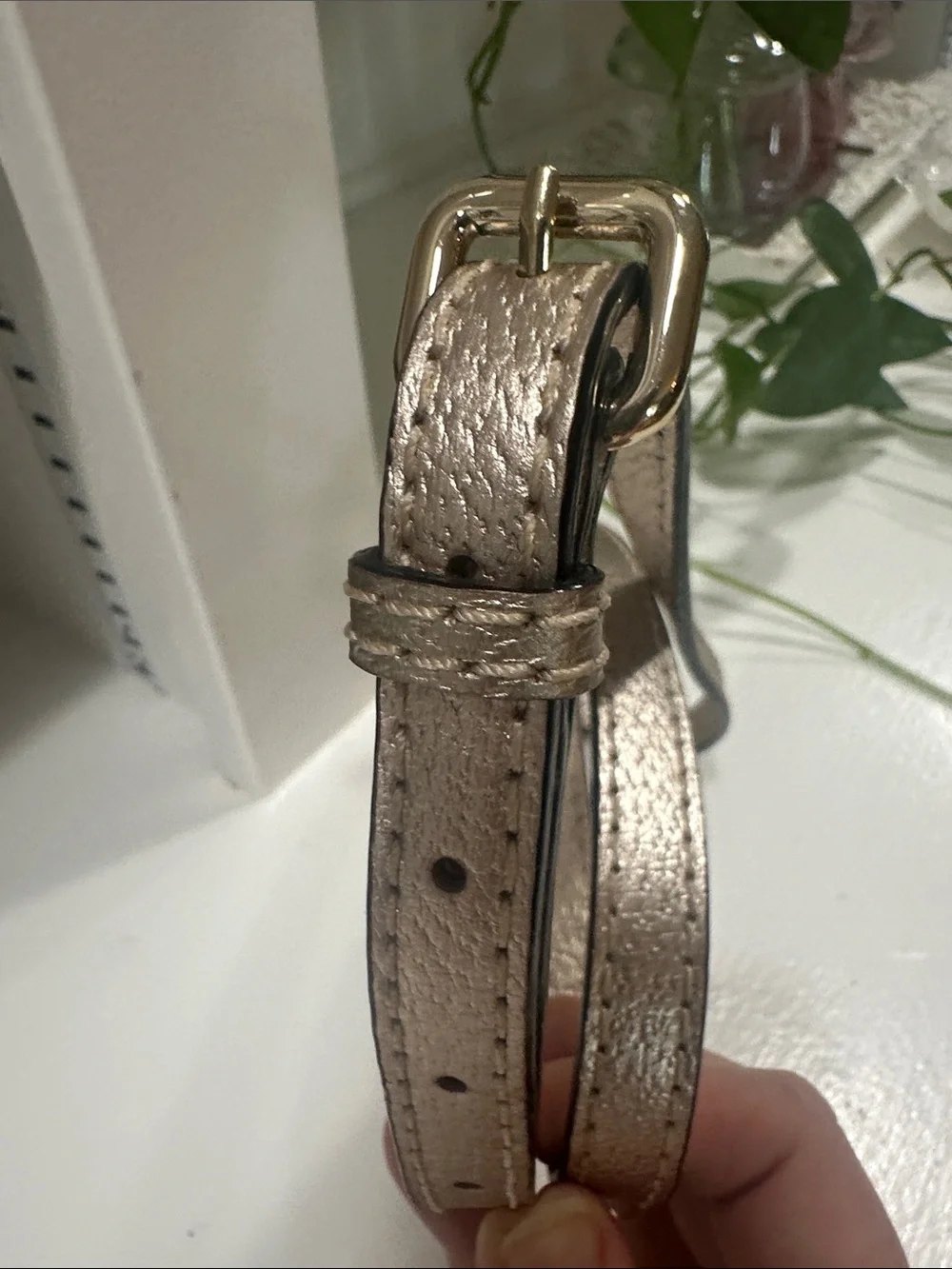 kate spade gold leather strap with gold-tone hardware